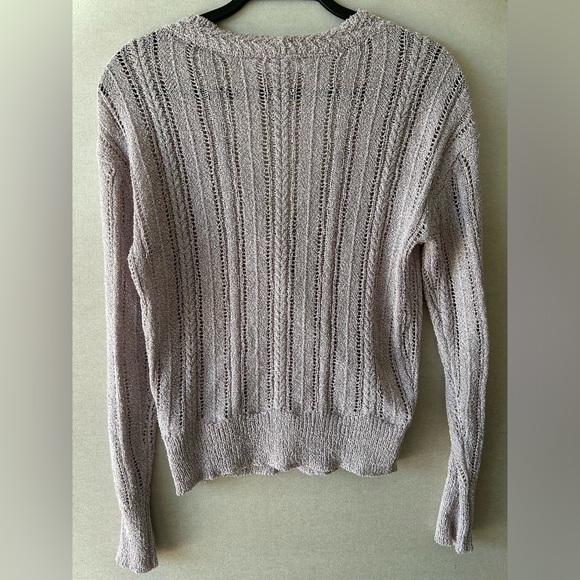 ASTR the Label- Wrap Front Pointelle Sweater in Lavender- Size XS - Picture 5 of 9